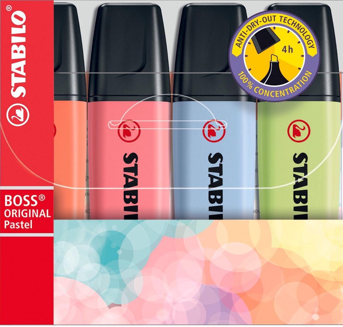 Stabilo boss original pastel - surligneur - lot de 4 pièces