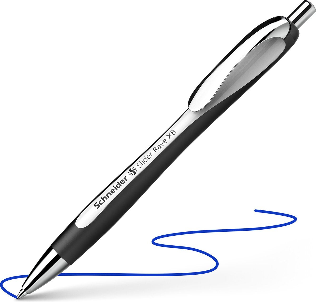 Schneider writing instruments stylo à bille schneider - slider rave - nib xb - blanc noir - édition limitée - s-132549