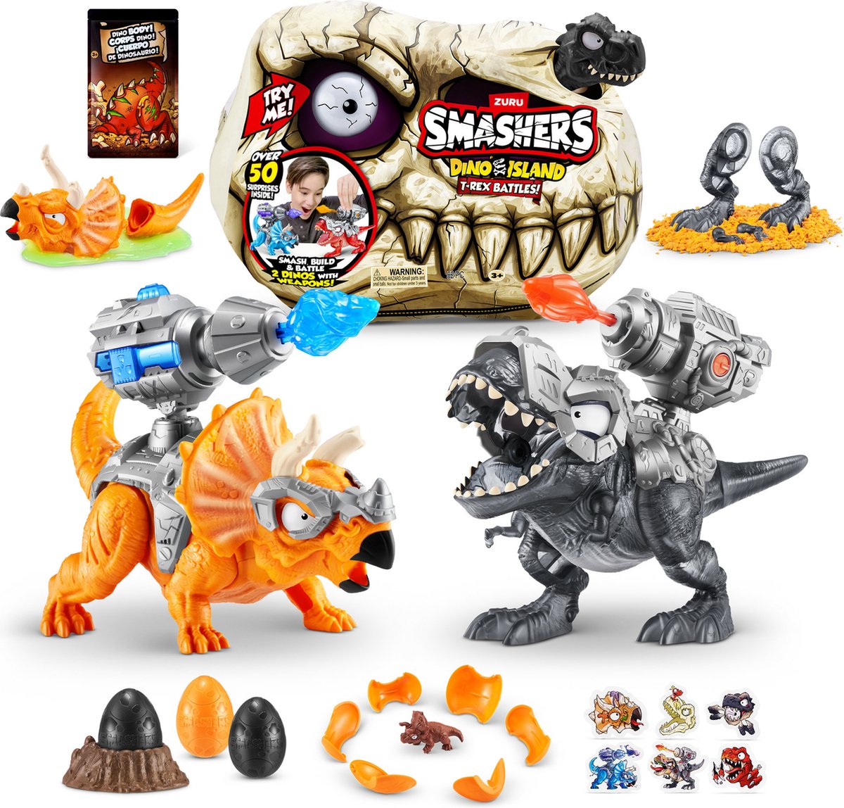 Zuru smashers zuru - smashers - Dino Island Trex Battles - figurine de jeu - version noire