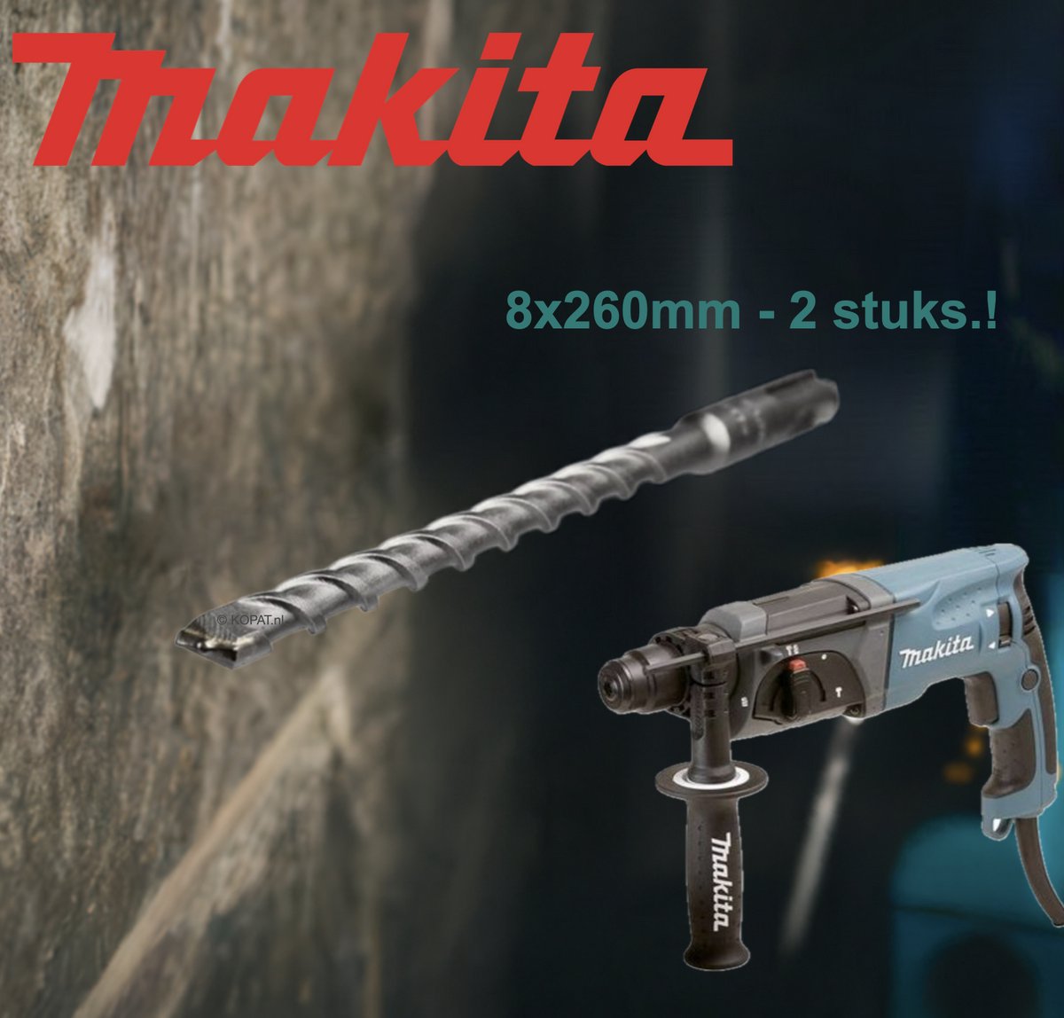 Makita - foret à béton b2s 8x260mm sds-plus - 2 pièces