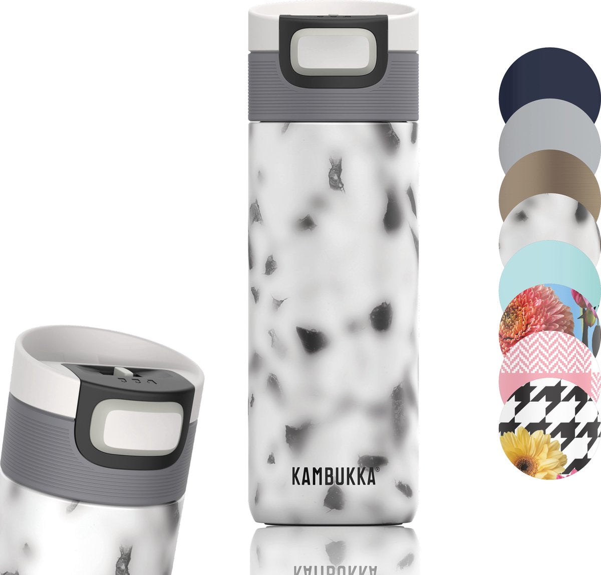 Tasse thermos Kambukka etna 500 ml - facile à nettoyer - tasse à café anti-fuite - terrazzo brumeux