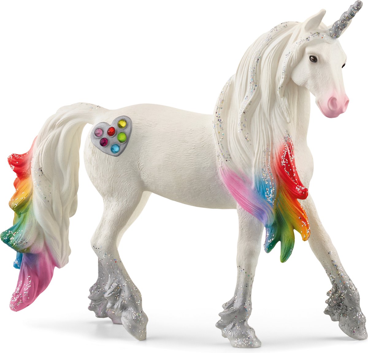 Schleich figurine de jeu bayala - étalon licorne arc-en-ciel - fantaisie, jouet enfant licorne - 5 à 12 ans - 70725