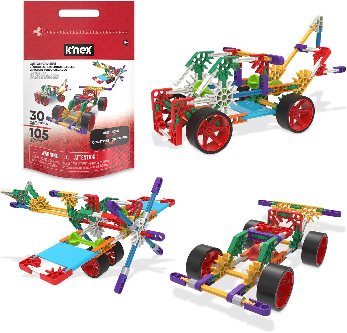 K'nex K'nex ensemble de construction de croiseurs personnalisés - 105 pièces