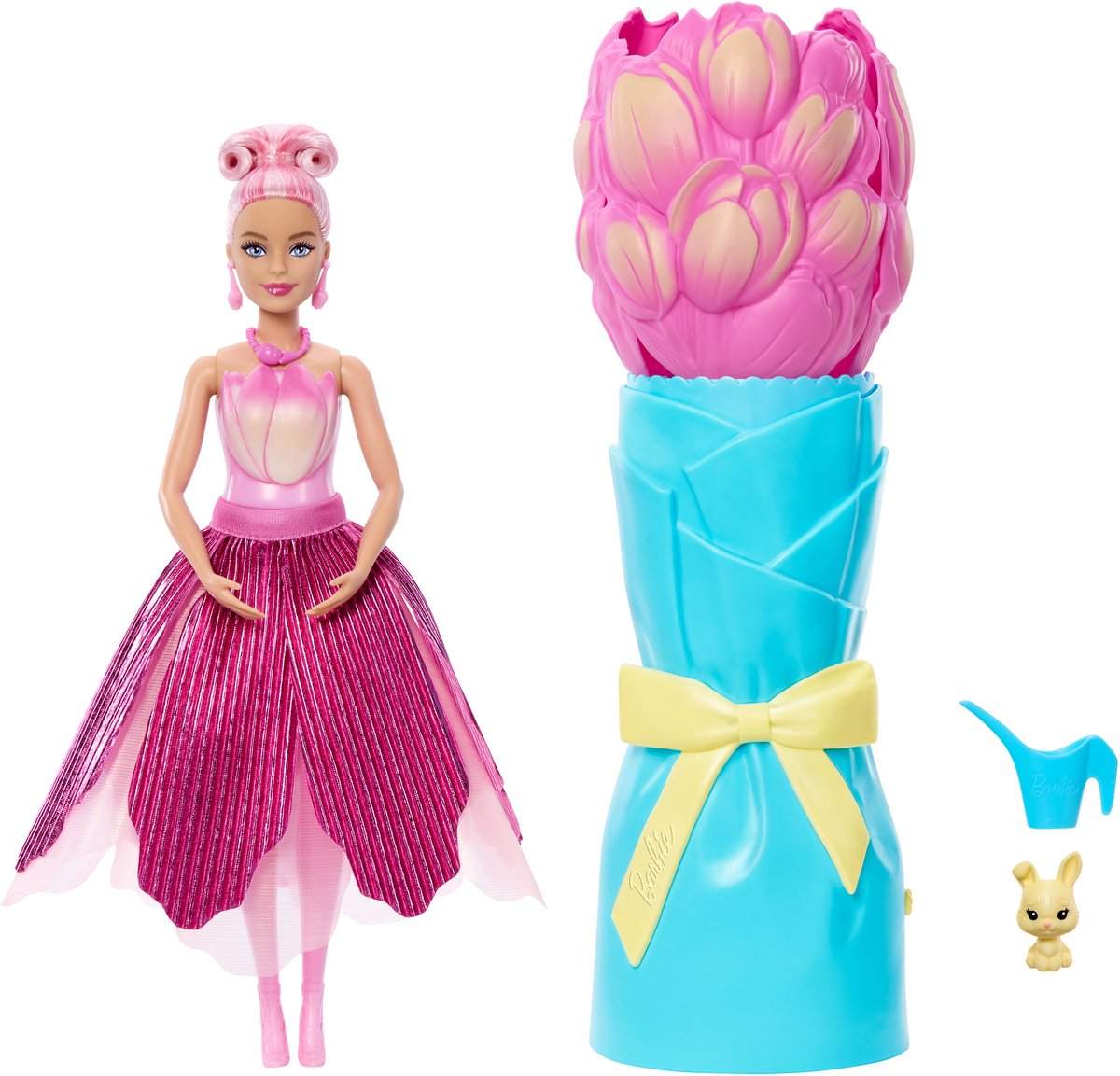 Barbie révèle fleur surprise tulipe rose