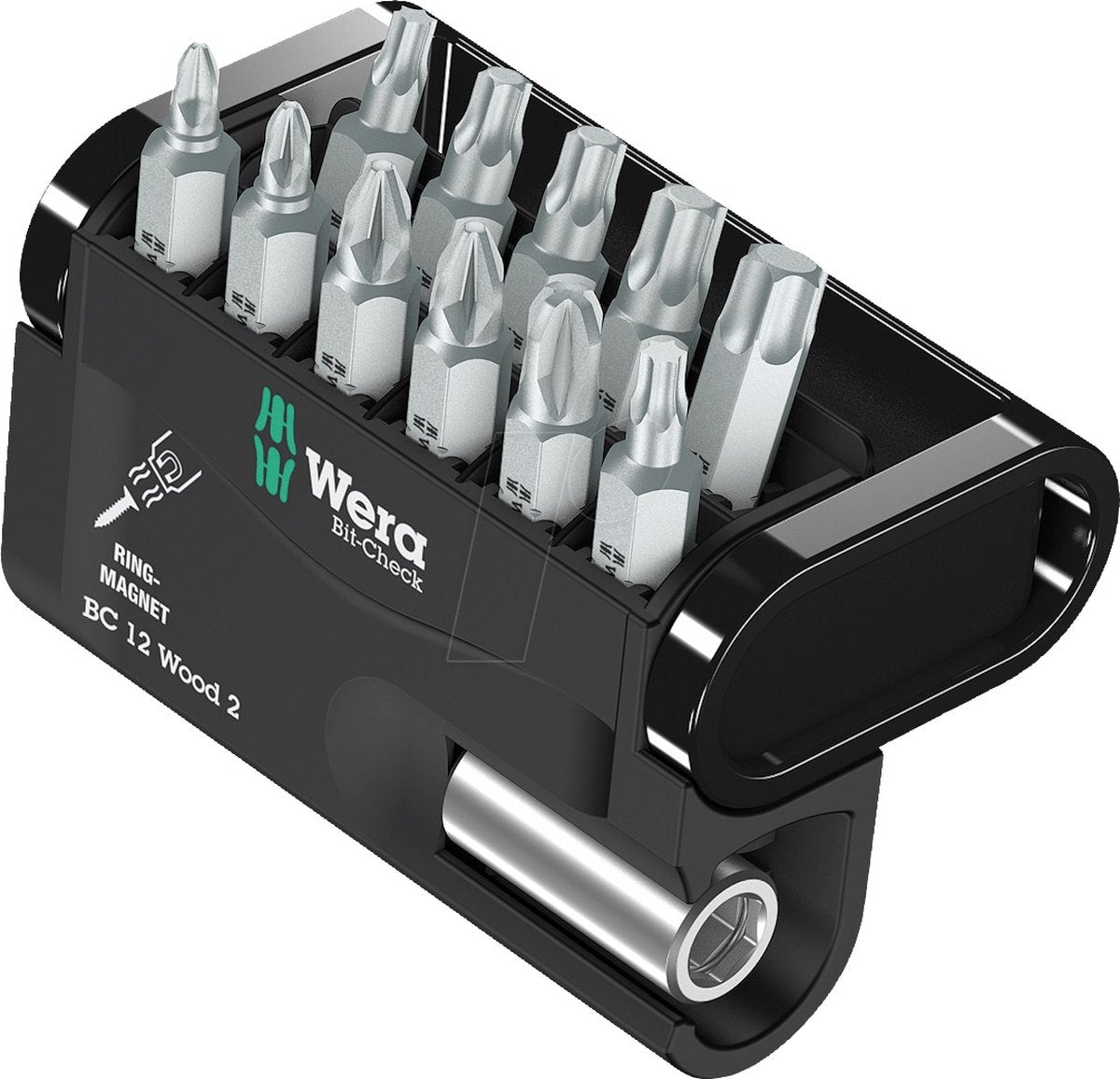 Wera 5057422001 Jeu de 12 embouts Check 12 Wood 2 embouts