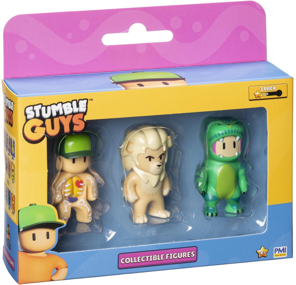 Figurines articulées Boti Stumble Guys, paquet de 3