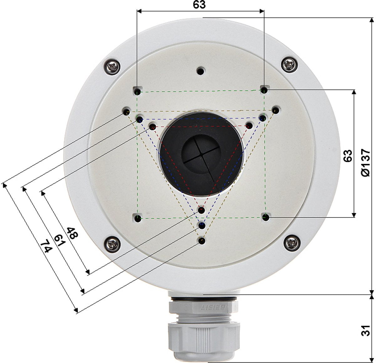 Hikvision - série ds-1280zj-s - support de plafond - adapté aux caméras sphériques - aluminium - blanc