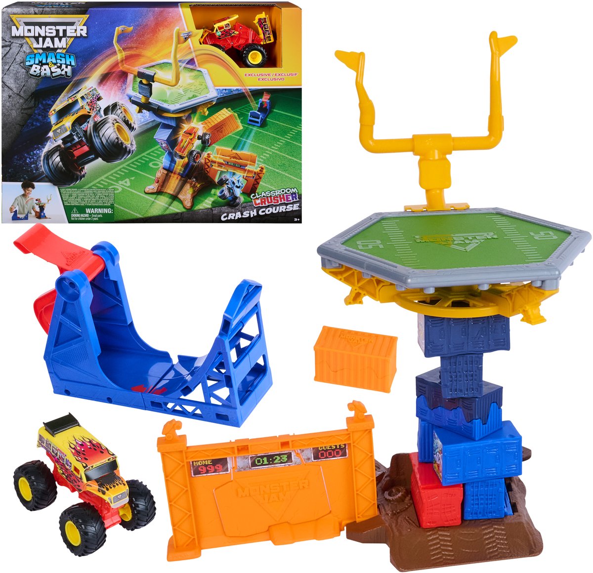 Cours intensif de jouet Monster Jam Spin Master avec Monster Truck 1:64.