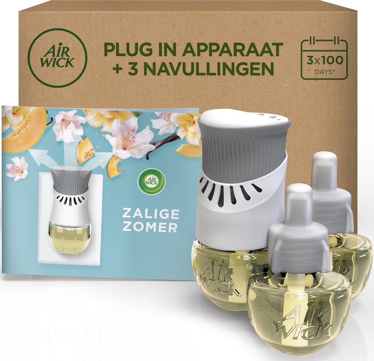 Désodorisant électrique Air wick - été merveilleux - 1 appareil + 3 recharges