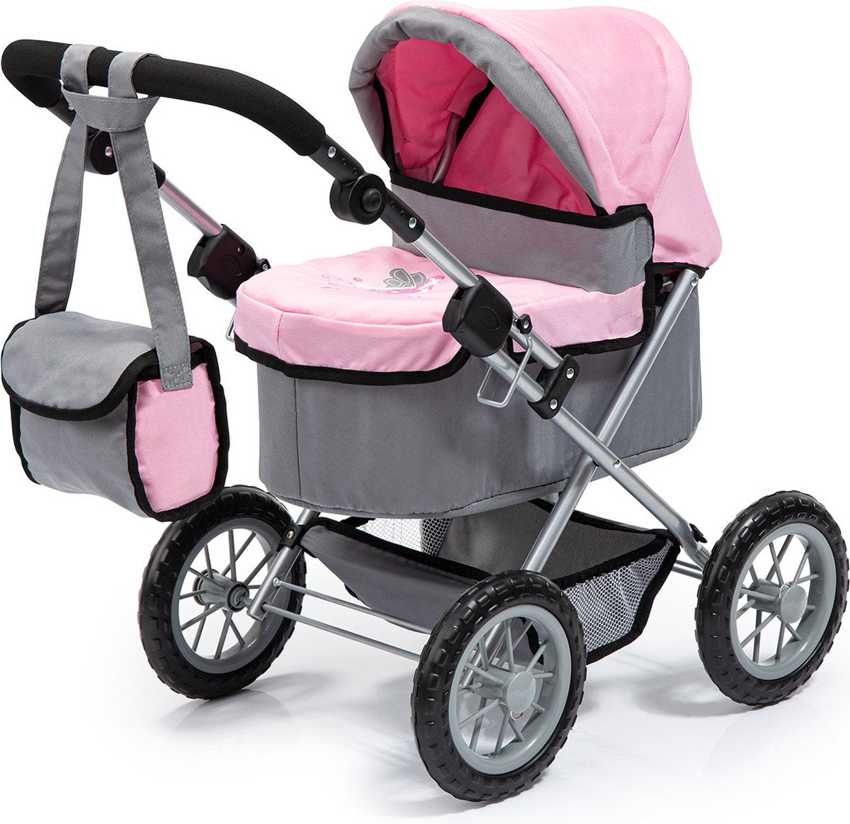 Bayer design - landau de poupée tendance - gris et rose
