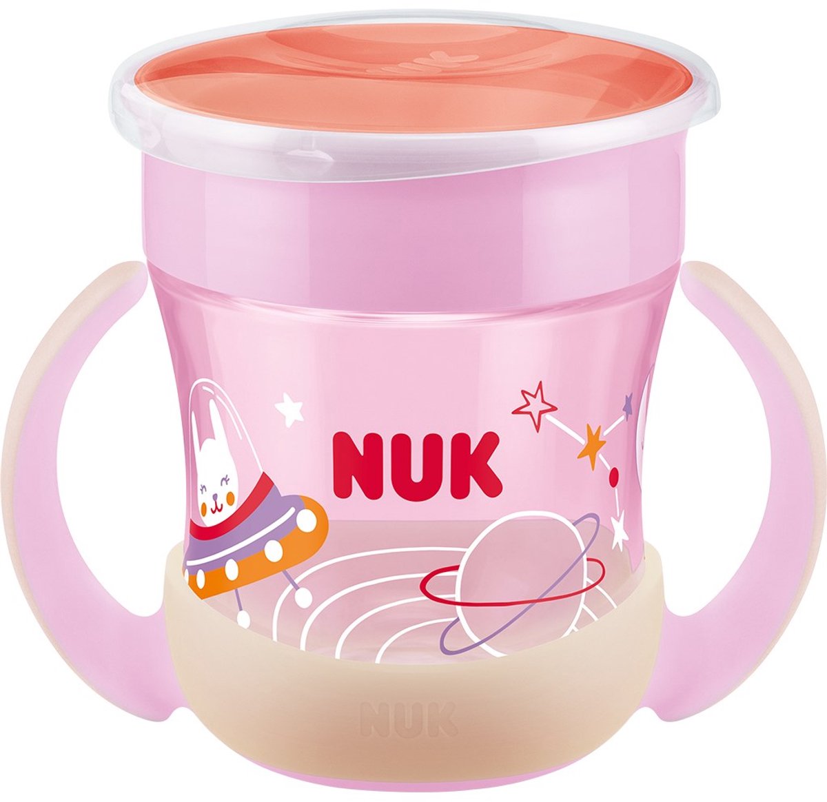 Nuk - gobelet pour bébé et tout-petit - mini gobelet magique 160 ml rose en plastique silicone - anti-éclaboussures - bord à 360° - sans BPA - ergonomique - étanche