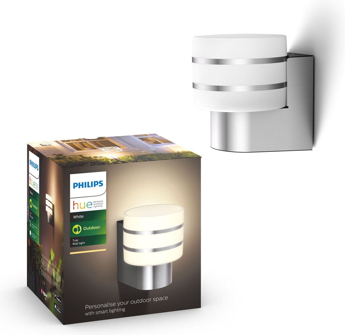 Philips hue tuar muurlamp - warmwit licht - aluminium