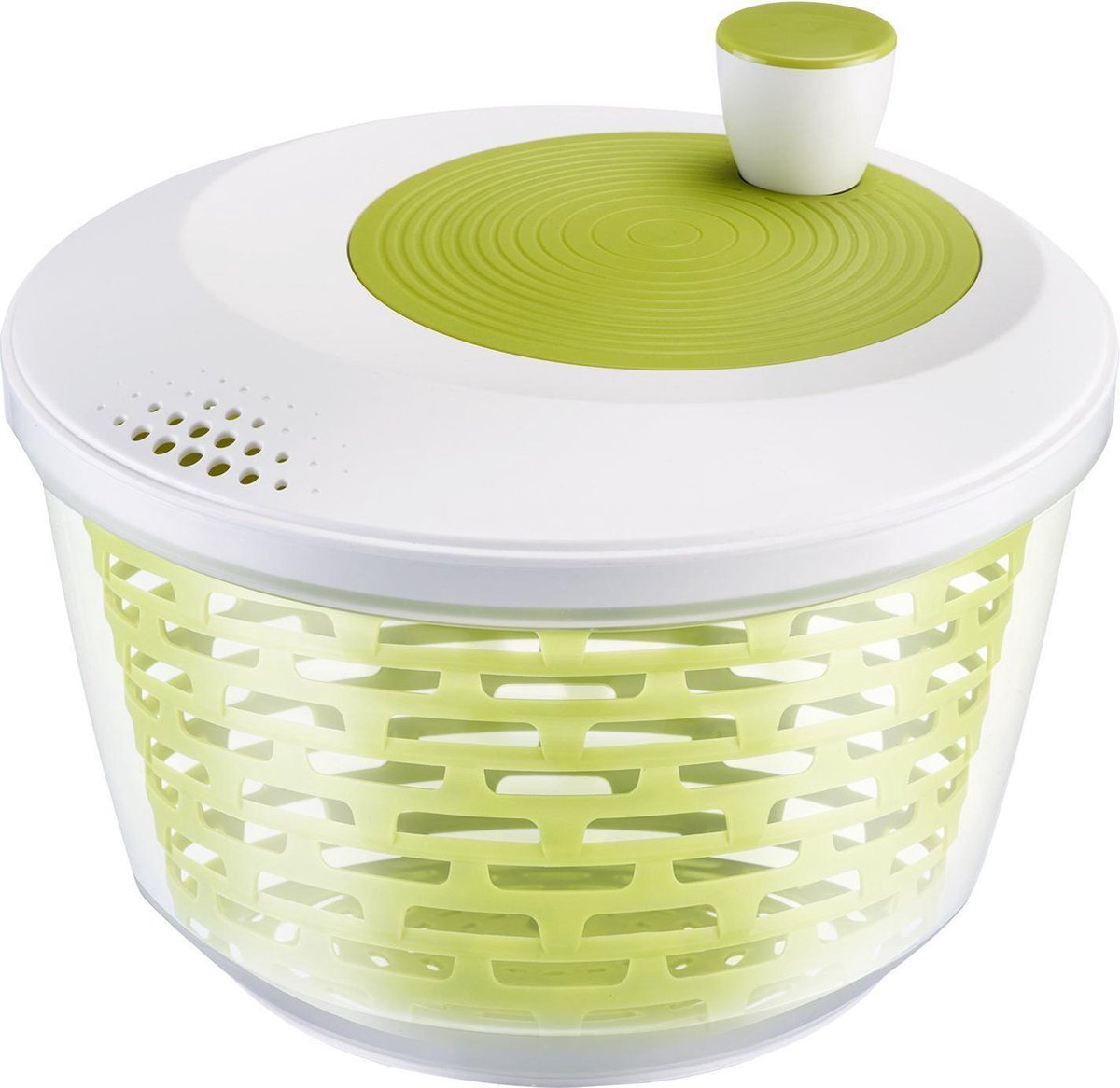 Essoreuse à salade Westmark, capacité : 4,4 l, ø 23,5 cm, plastique, sans BPA, spindella, transparent blanc vert