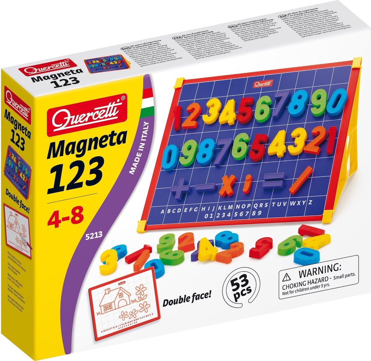 Tableau magnétique Quercetti incl. aimants numérotés, 53 pcs.