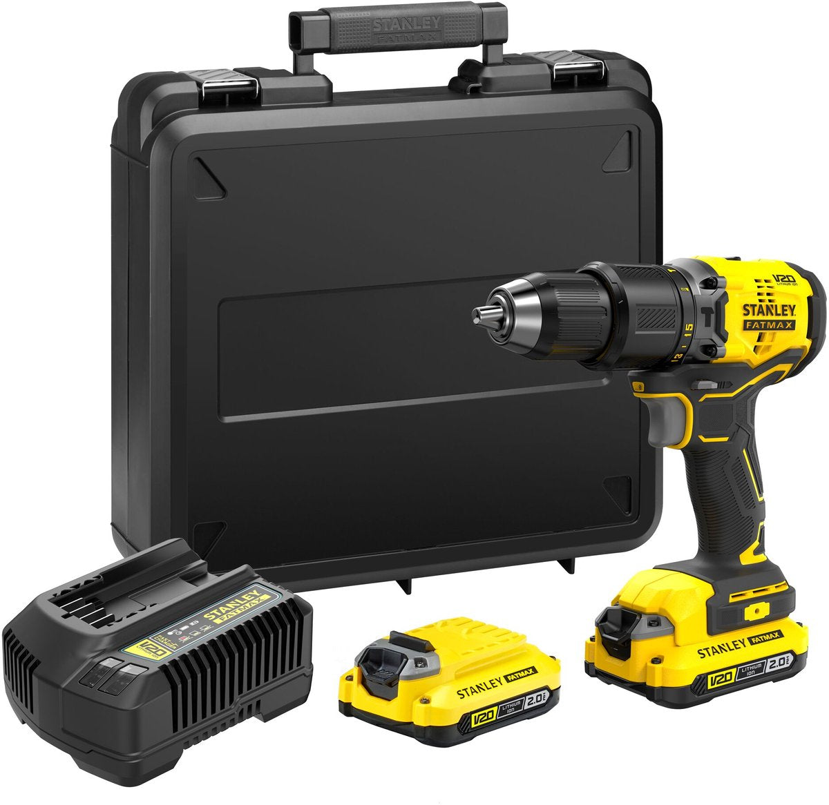 Perceuse à percussion Stanley Fatmax SFMCD715D2K V20 18V BL | 2x 2,0ah-sfmcd715d2k-qw