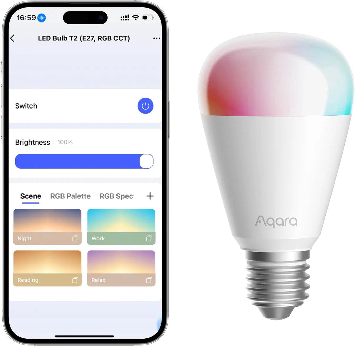 Ampoule led Aqara t2 (rvb cct, e27)