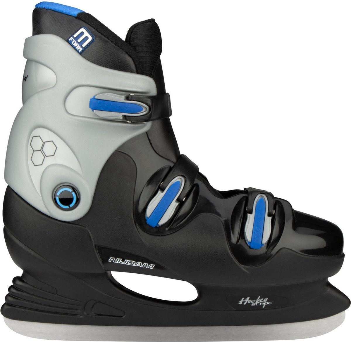 Nijdam ijshockeyschaatsen - volwassenen - hardboot - zwart blauw - maat 38