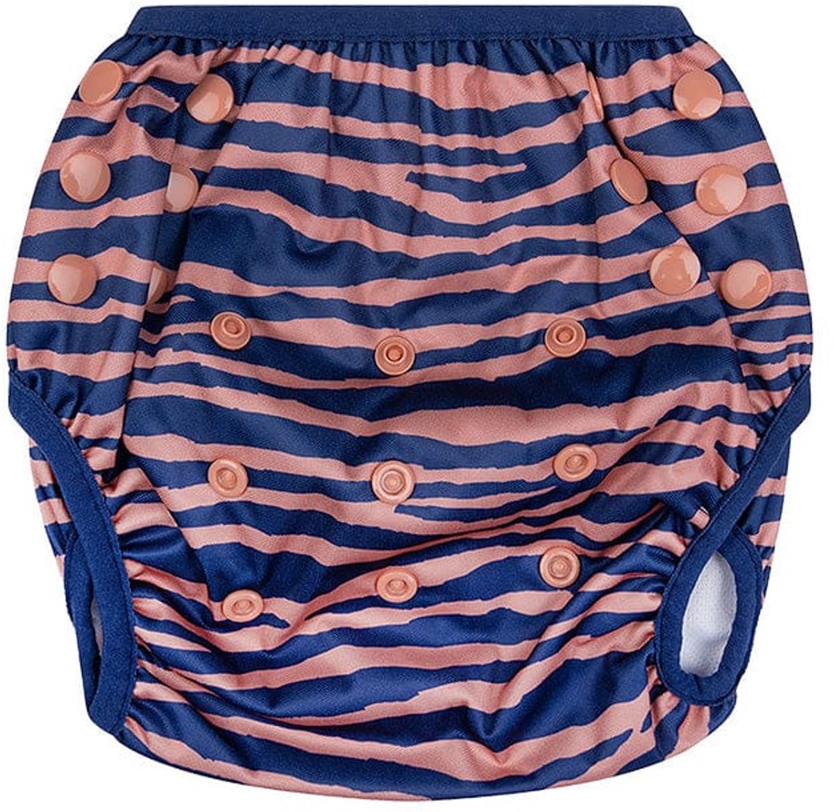 Rayures vibrantes | couche de bain lavable bleu orange