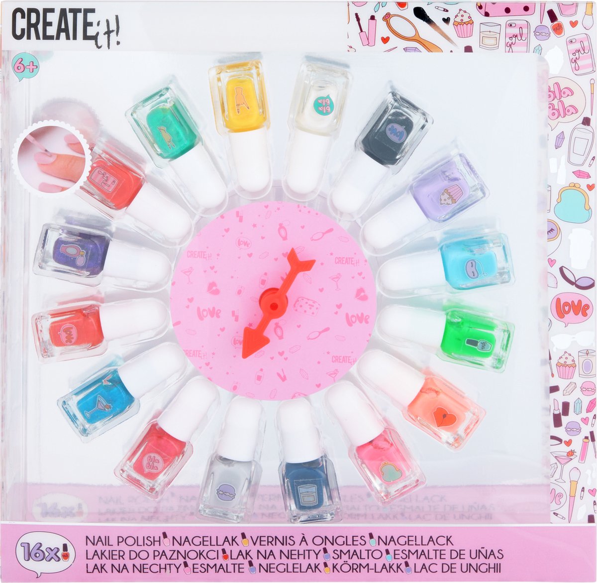 Créez-le ! set de vernis à ongles de beauté avec roue de sélection, 16 pcs.