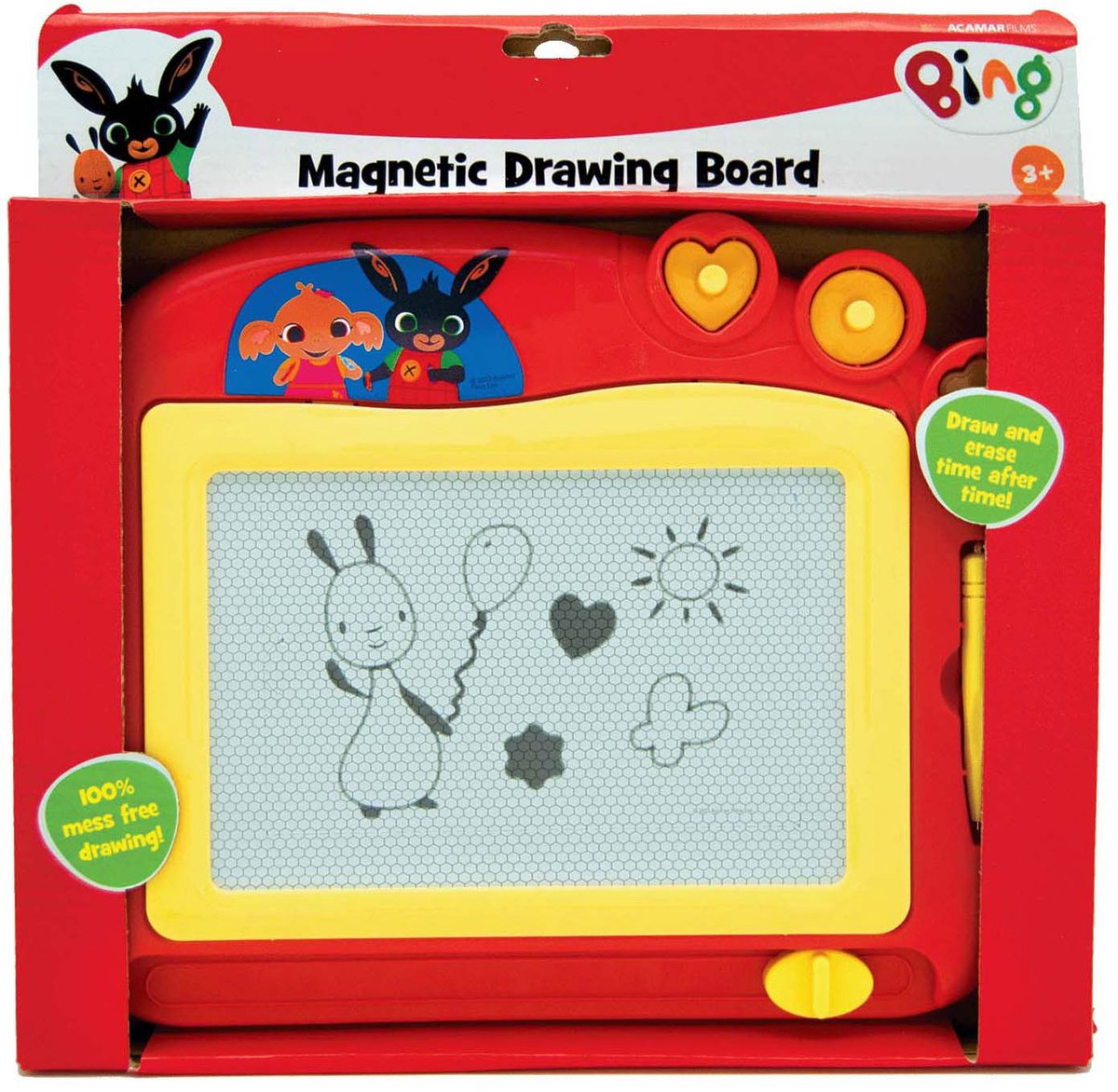 Brandless sans marque bing planche à dessin magnétique pour enfant 28x22 cm - tableau magnétique pour enfant - planche à dessin magique - format voyage - jeu de voyage pour enfant