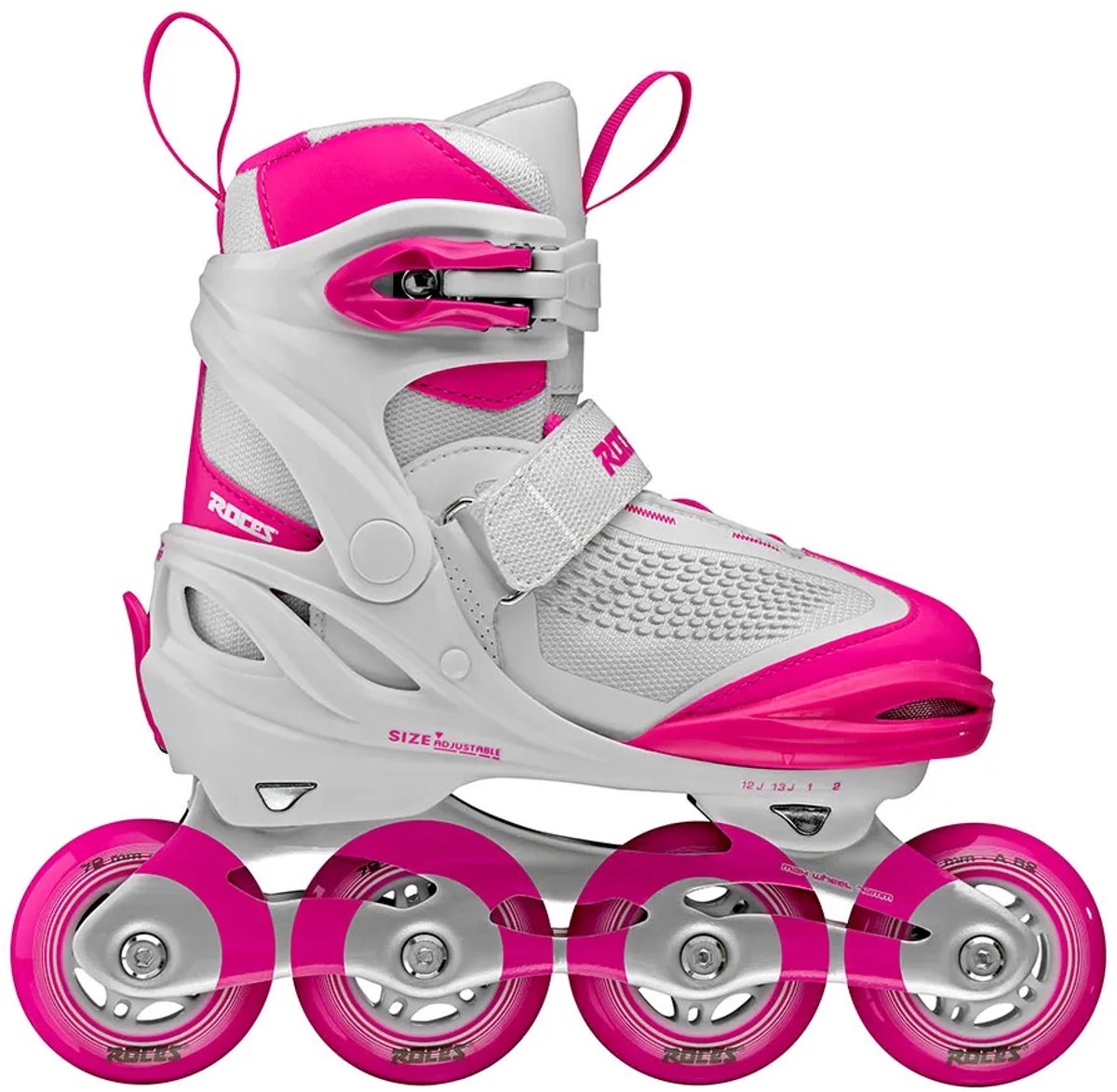 Roces moody x tif girl patins à roues alignées réglables enfants - patins à roues alignées - patins de croissance - blanc rose - taille 30-35