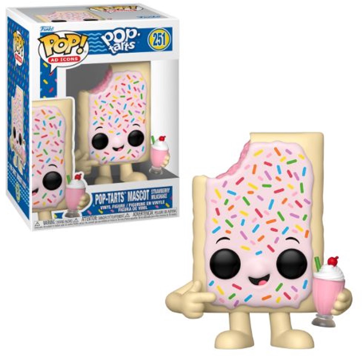 Funko-pop ! icônes publicitaires : pop tarts - mascotte pop-tart (milkshake à la fraise) #251