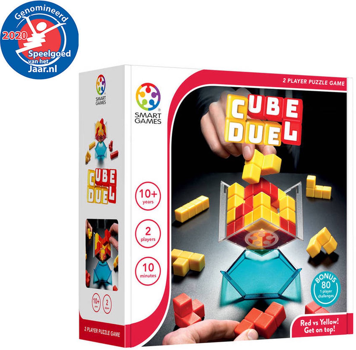 Smartgames cube duel - jeu de blocs stratégique 3D - 80 défis pédagogiques - jeu solo 2 joueurs - à partir de 10 ans