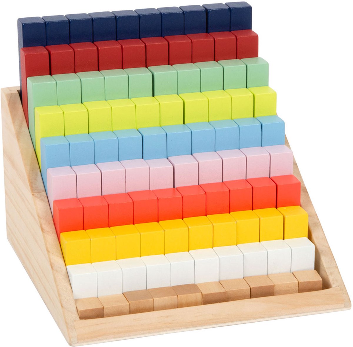 Petit pied - Blocs de calcul en bois dans la boîte, 100dlg.