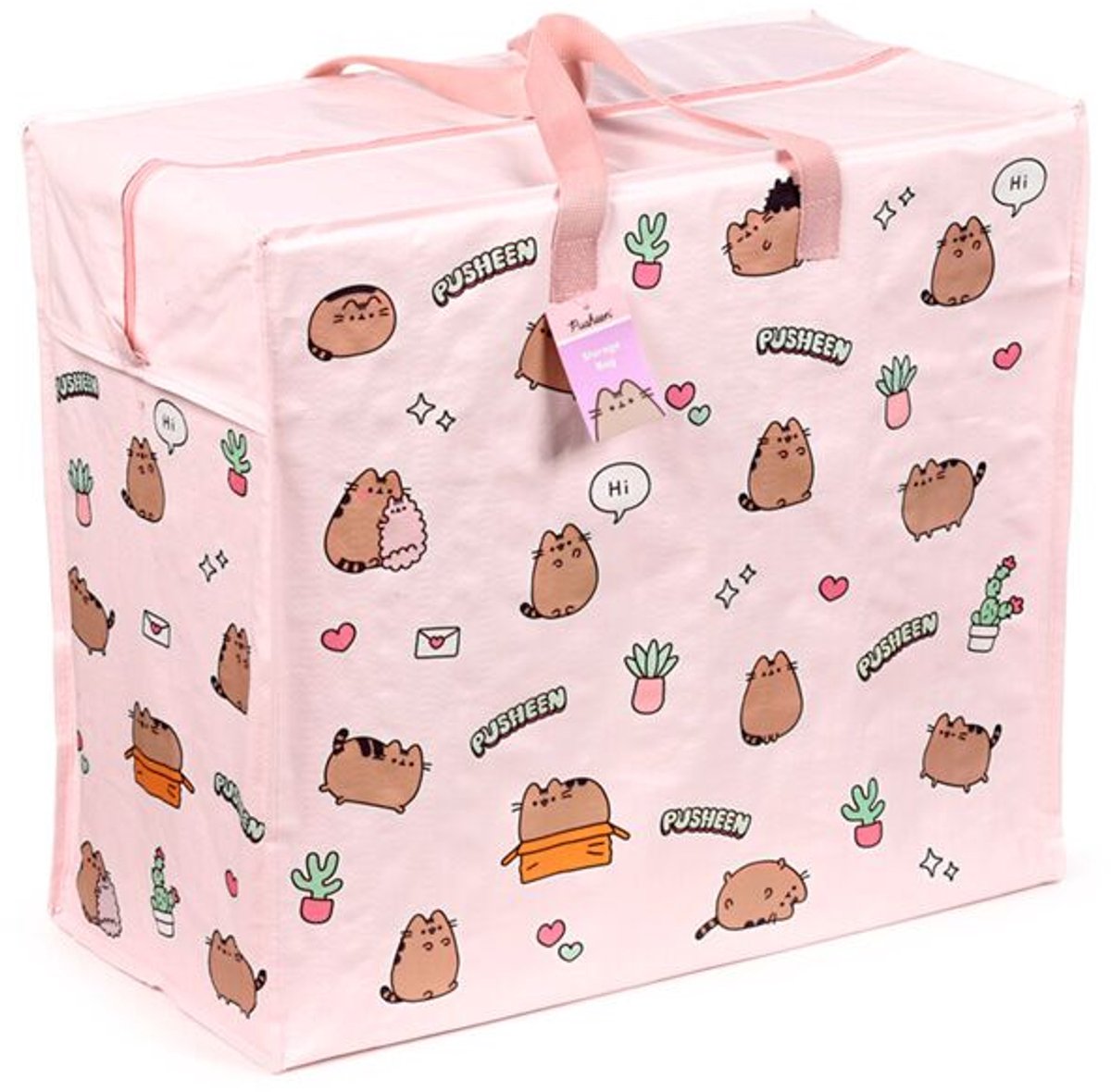 Union pusheen the cat plants - sac à linge sac de rangement avec fermeture éclair