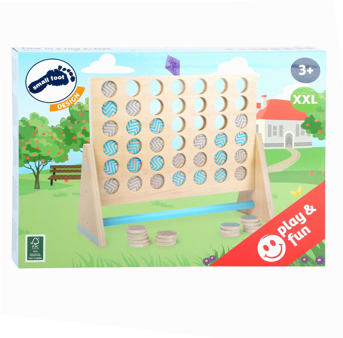 Small foot - jeu en bois quatre à la suite xxl, 43 pcs.