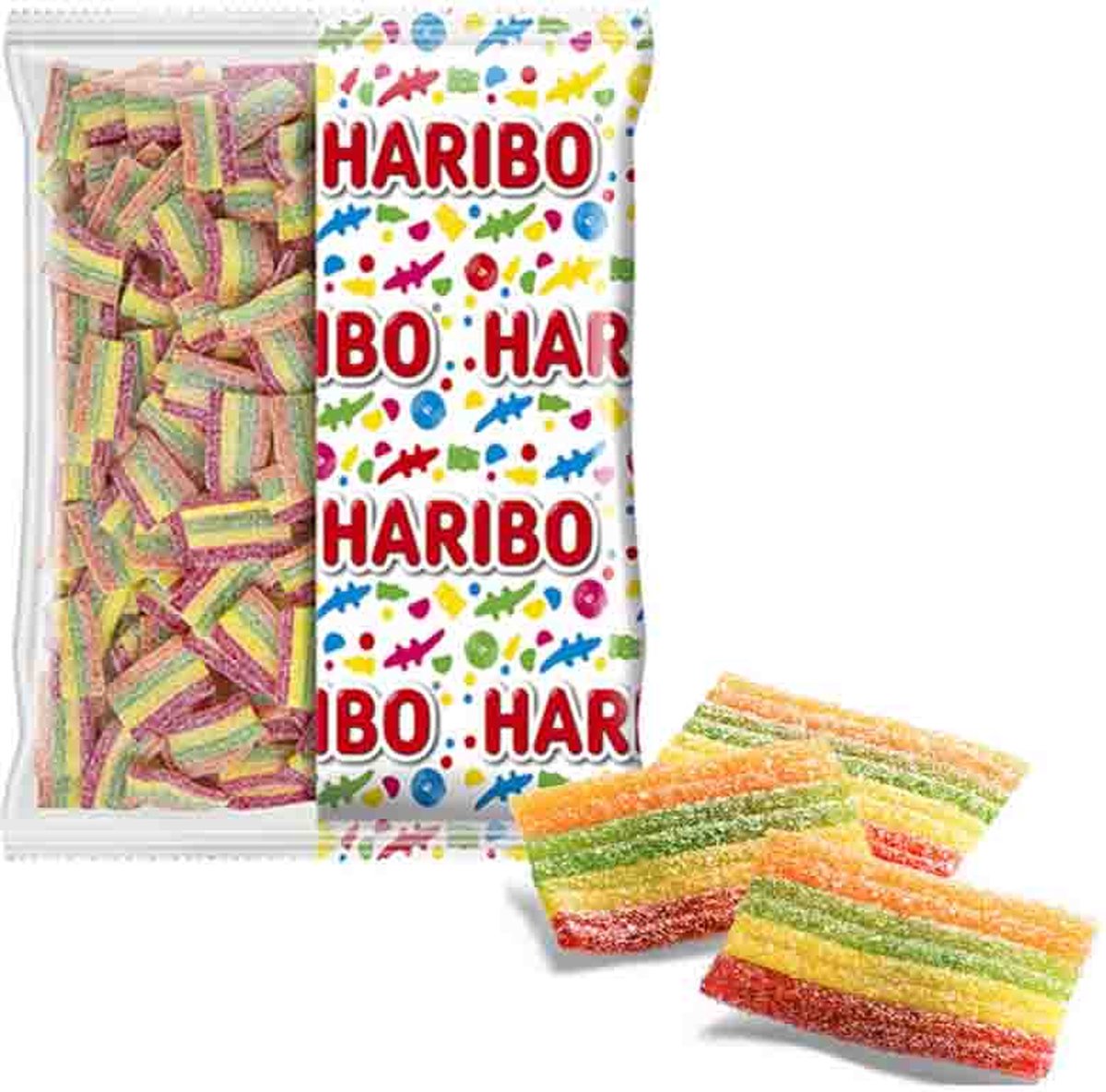 Haribo miami f!zz - bonbons acidulés aux saveurs de fruits - sac de 1 kg