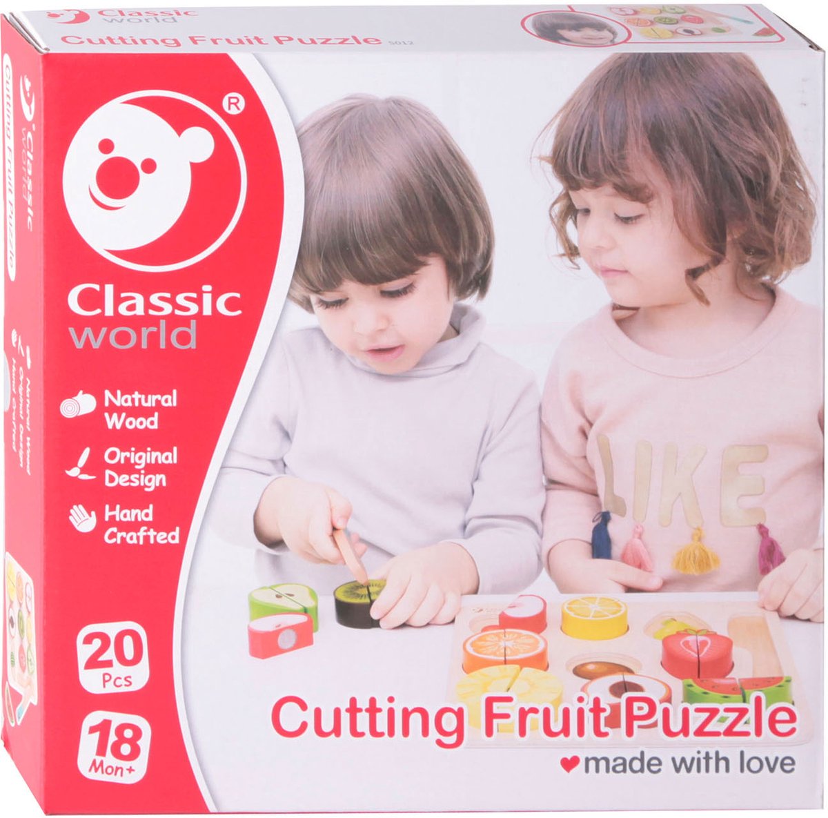 Fruits à couper en bois du monde classique, 20 pcs.