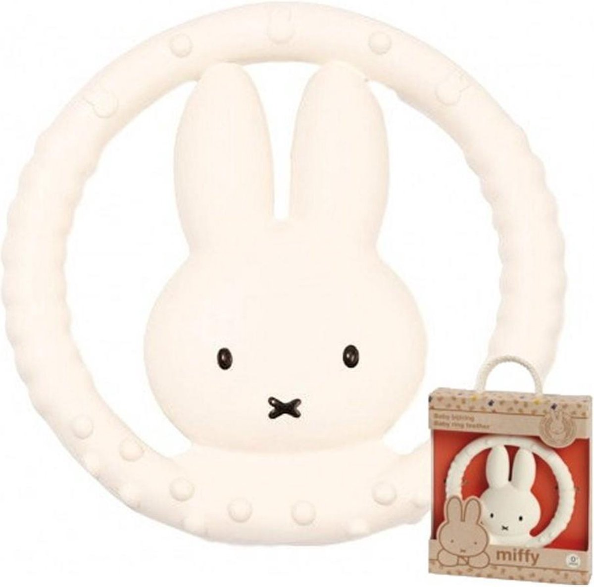 Bambolino Miffy anneau de dentition caoutchouc naturel - cadeau maternité bébé - jouets