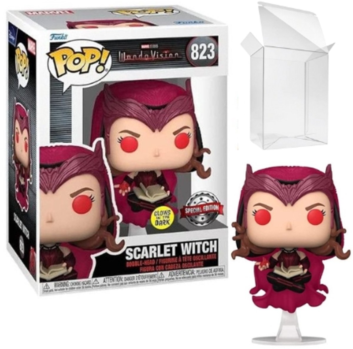 Funko-pop ! merveille : wandavision - sorcière écarlate qui brille dans le noir en exclusivité