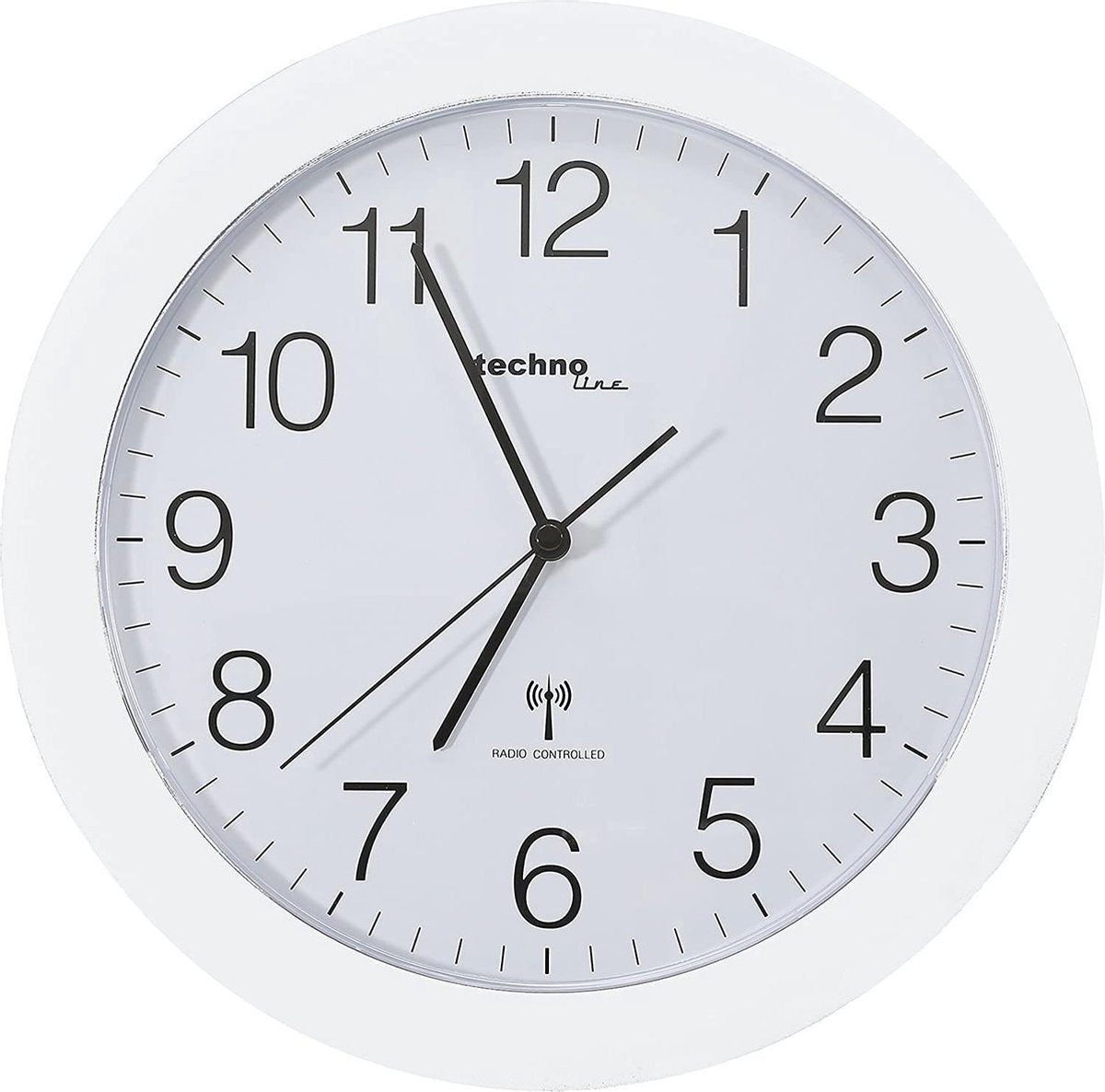 Technoline wt 8000 blanc - horloge murale - analogique - ronde - fenêtre en plastique - affichage de l'heure radiocommandé - blanc