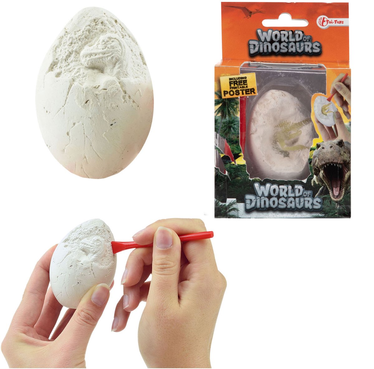 Toi-toys monde des dinosaures ensemble d'excavation oeuf de dinosaure