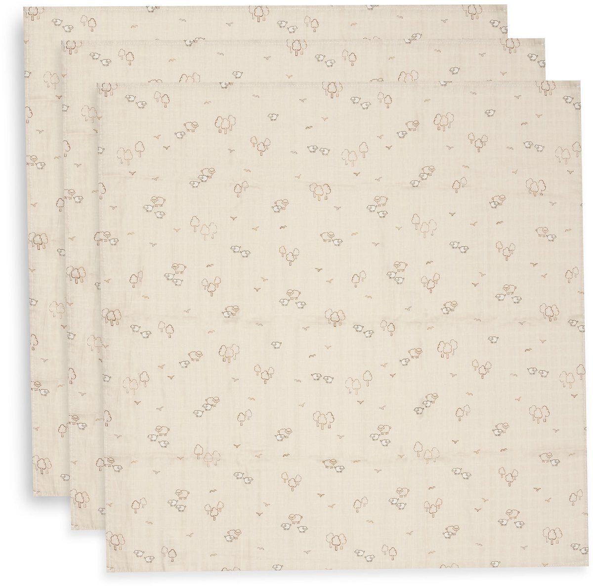 Jollein hydrofiele doek small 70x70cm woolly (3pack)