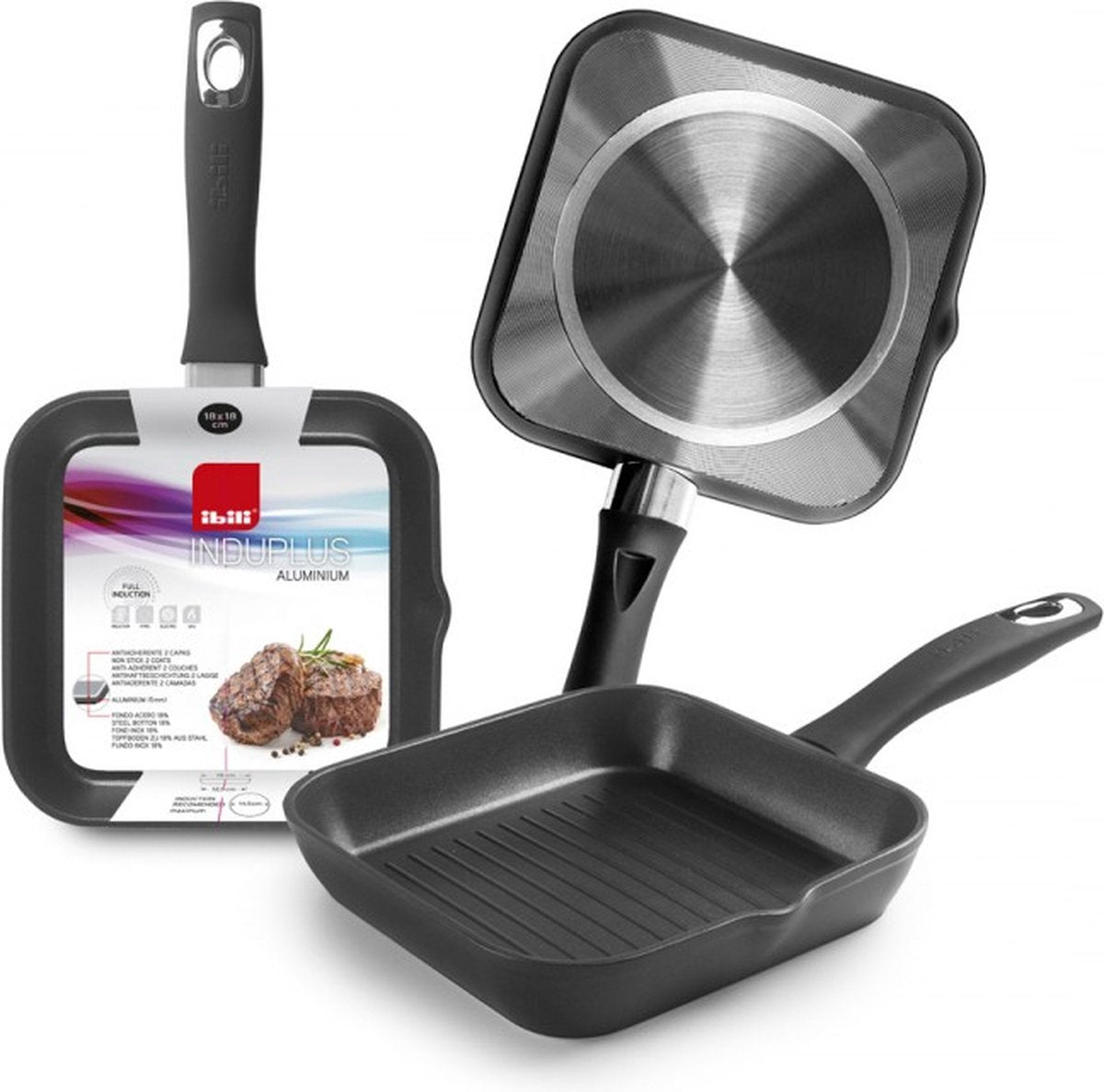 Poêle à griller Ibili induplus - aluminium - 18x18cm