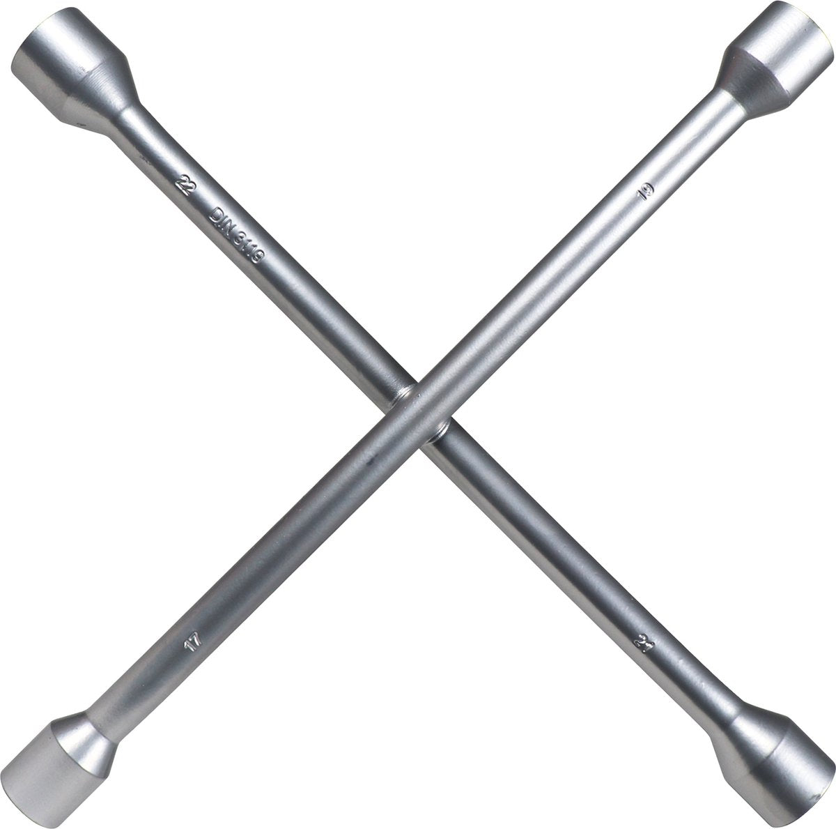 Carpoint kruissleutel – 17 19 21 22 mm – volledig staal – 35 x 35 cm – ideaal voor bandenwissel – sterk betrouwbaar