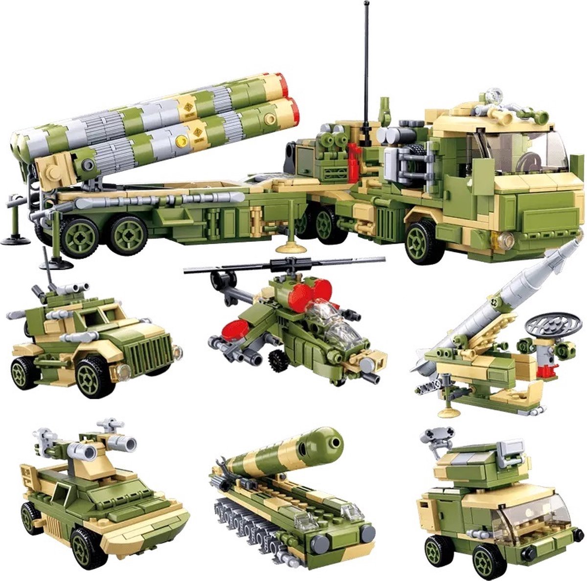 Plate-forme de lancement mobile de l'armée Sluban, jouets de construction 6 en 1 - modèle de jouet de construction - boîte de construction avec 713 blocs de construction - m38-b0758 - à partir de 6 ans