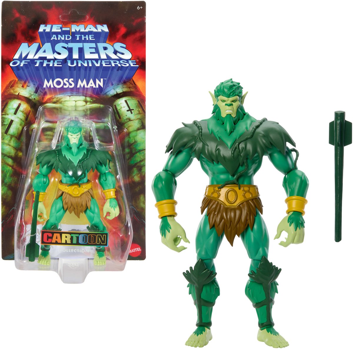 Collection de dessins animés de figurines d'action Mattel Masters of the Universe Origins : figurine d'action Moss Man 14 cm