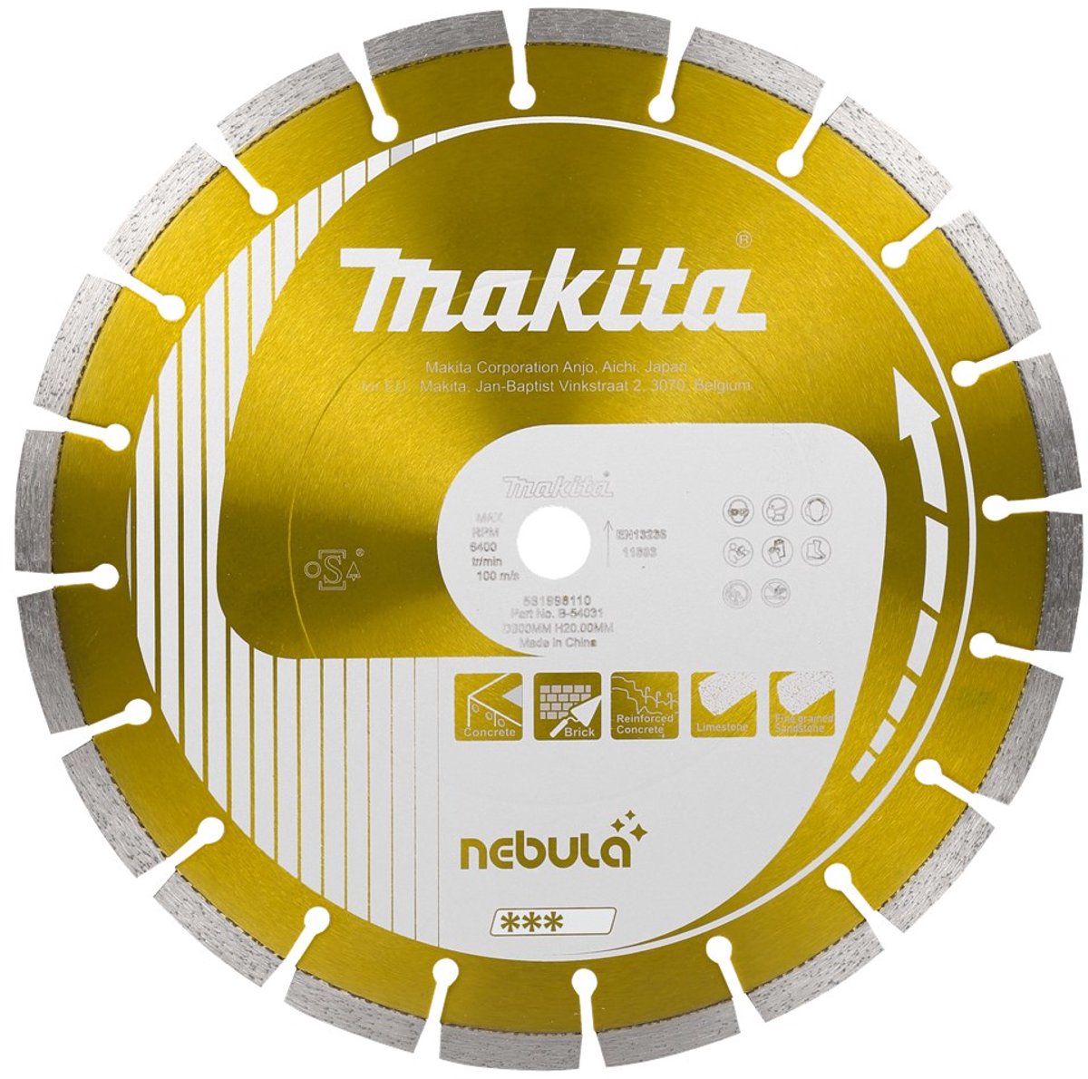 Makita b-54003 disque diamant 150x22,23x2,0mm orange