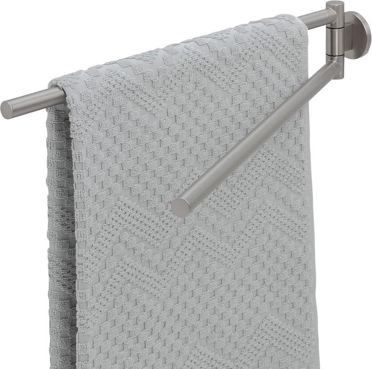 Tiger midi - porte-serviettes 2 bras - inox - inox brossé