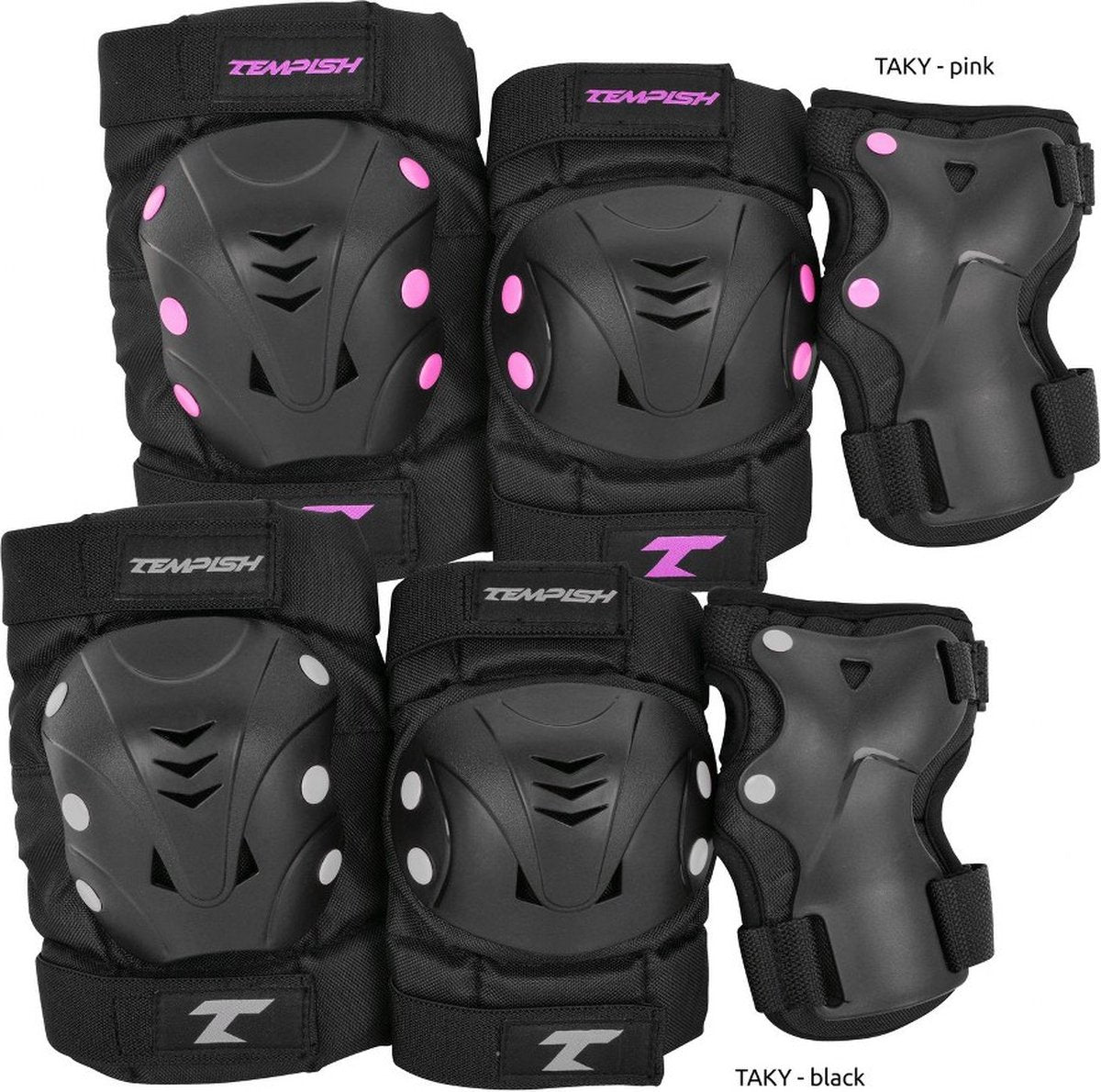 Tempish – Taky – protection pour patins – pack de 3 – adultes – noir – ensemble complet pour patinage – taille s