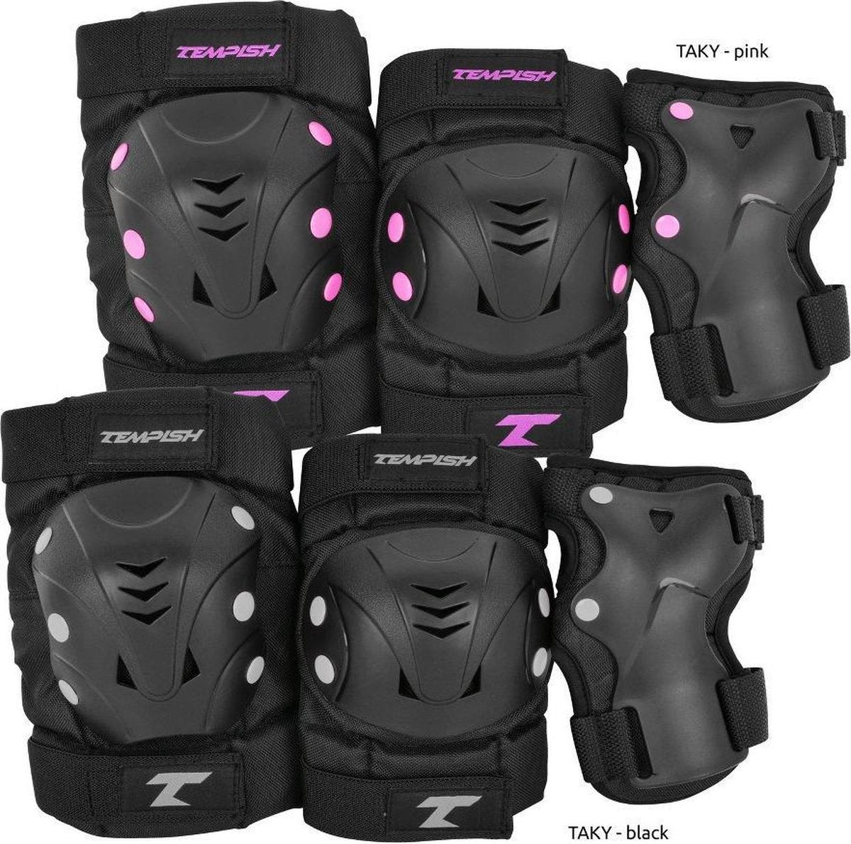 Tempish – Taky – protection pour patins – pack de 3 – adultes – noir – ensemble complet pour patinage – taille XL