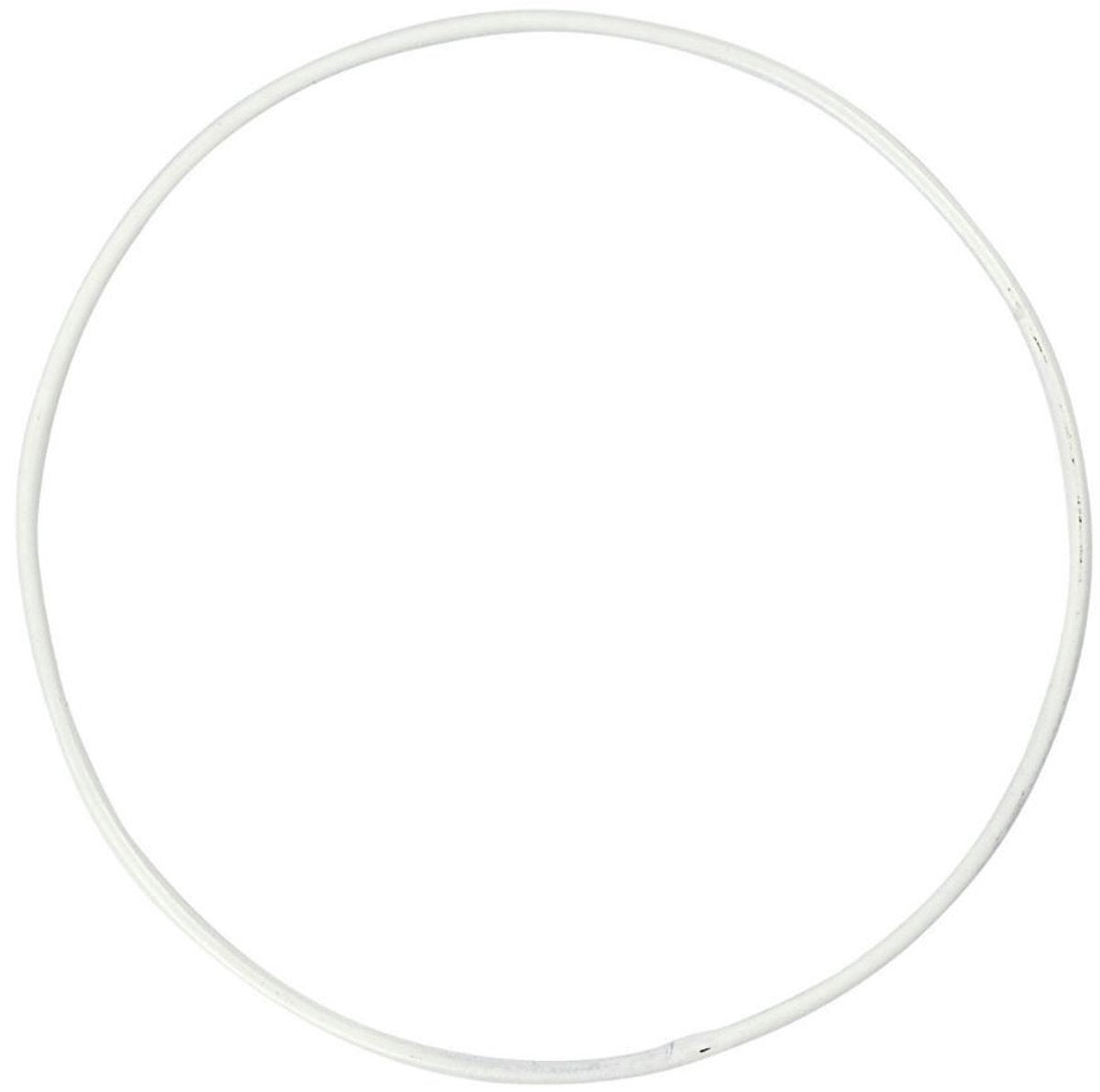 Creativ company anneau en fil métallique blanc - 10cm