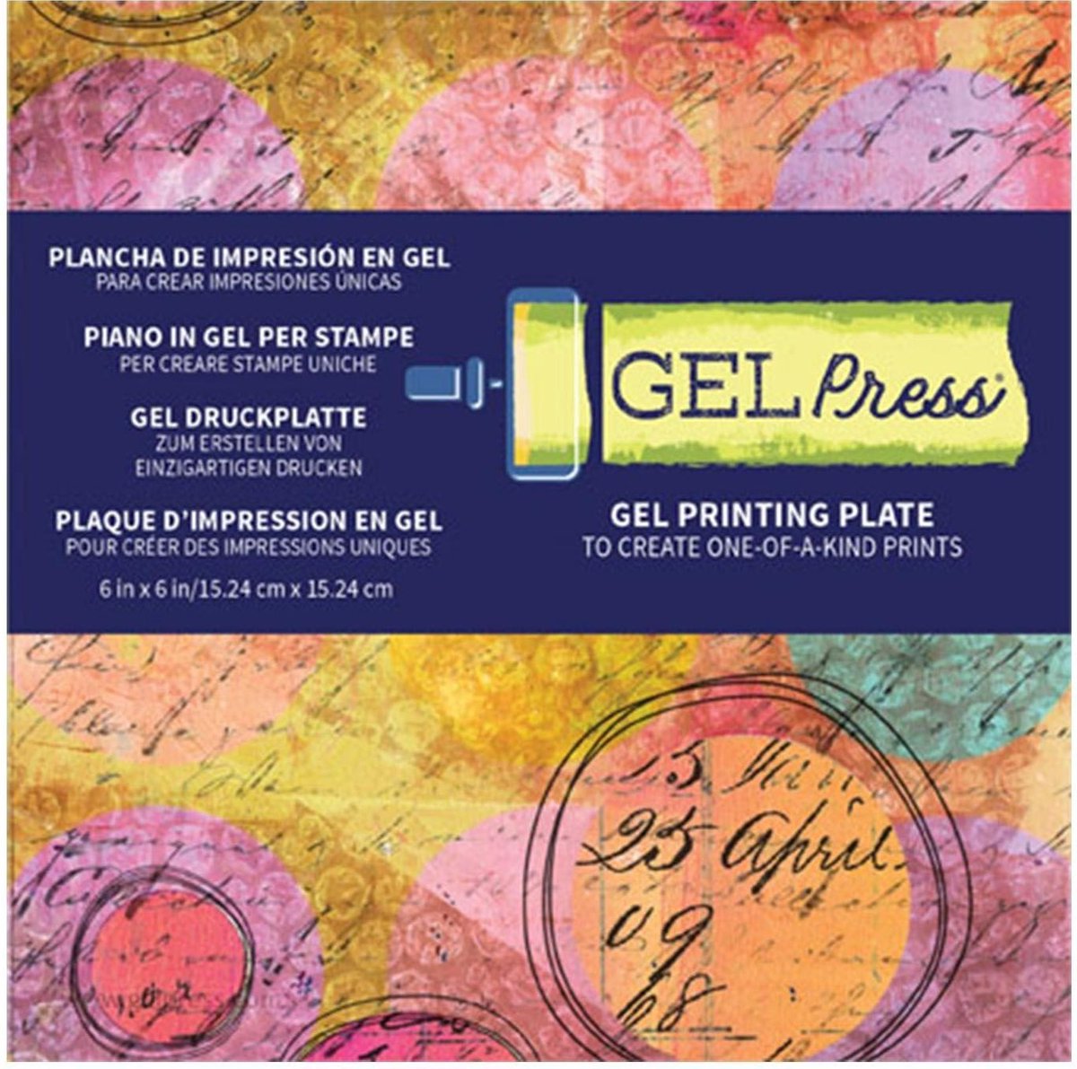 Plaque d'impression pour presse gel - gel - carrée - 15,24 x 15,24 cm - 12 pièces