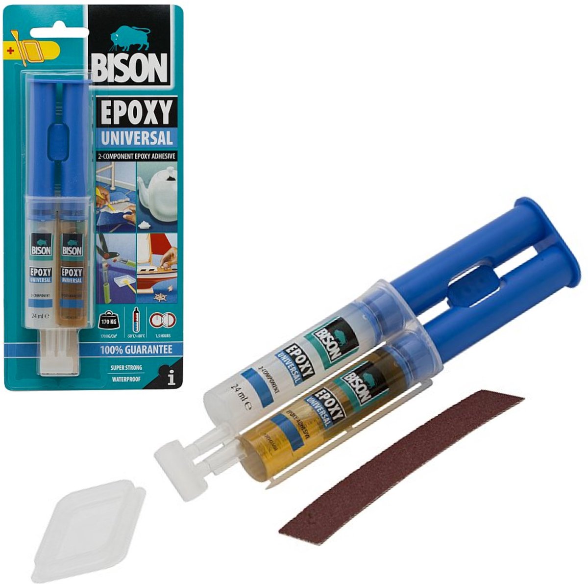 Colle époxy universelle Bison - 2 composants - 24ml