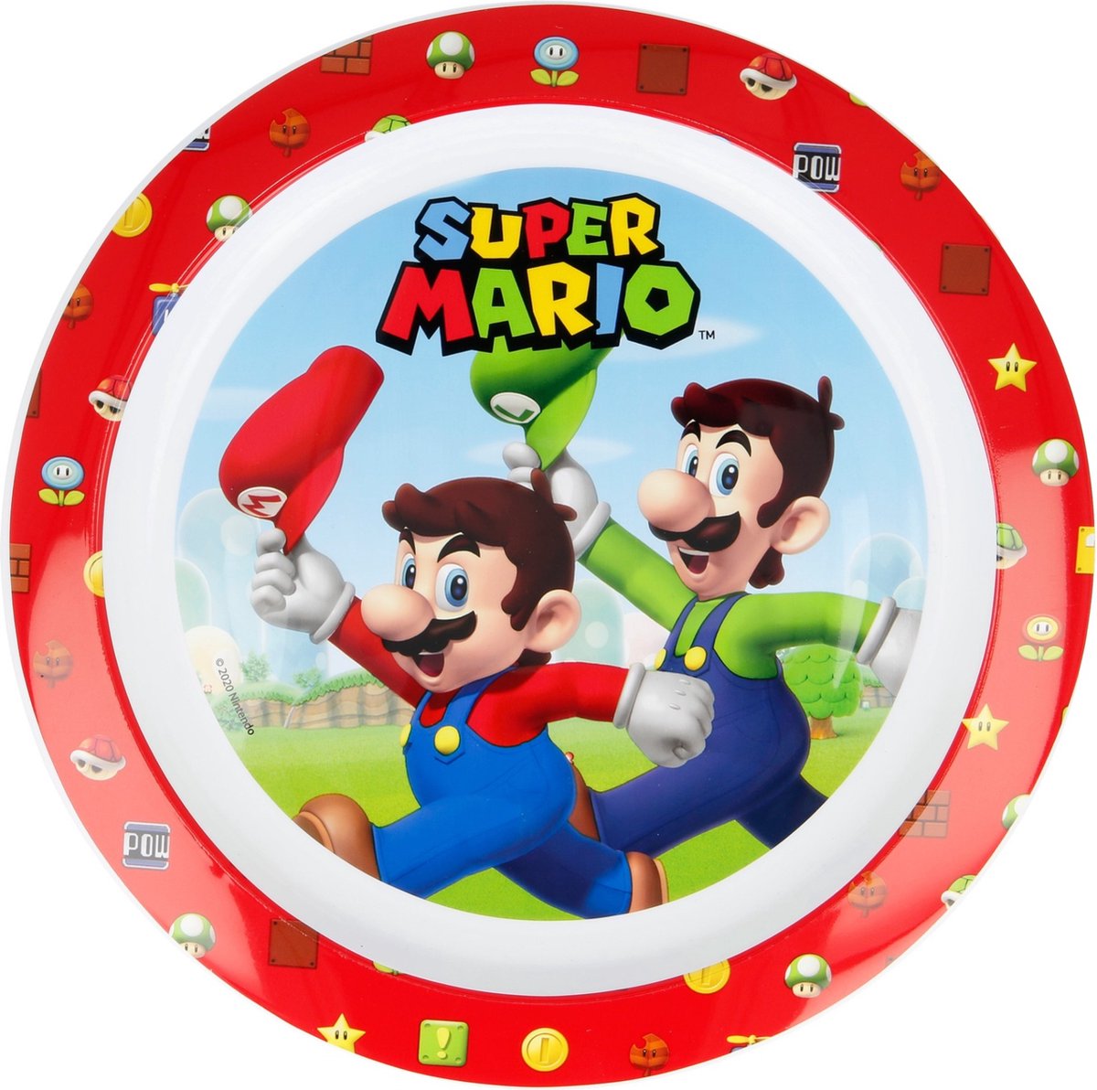 Assiette de rangement super mario bros junior - rouge blanc - 22 cm