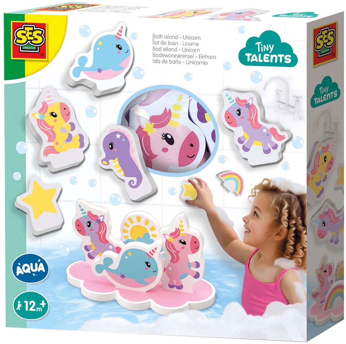 Ses creative - petits talents - île de bain licorne - licornes en mousse - jouets de bain flottants - stimule l'imagination - jeu créatif - jouets de bain bébé - jouets licorne